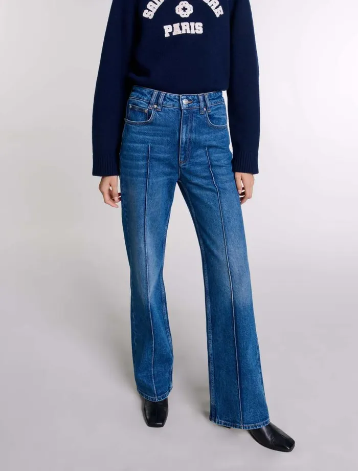 Maje Pants and Jeans Womens Straightleg Jeans Blue