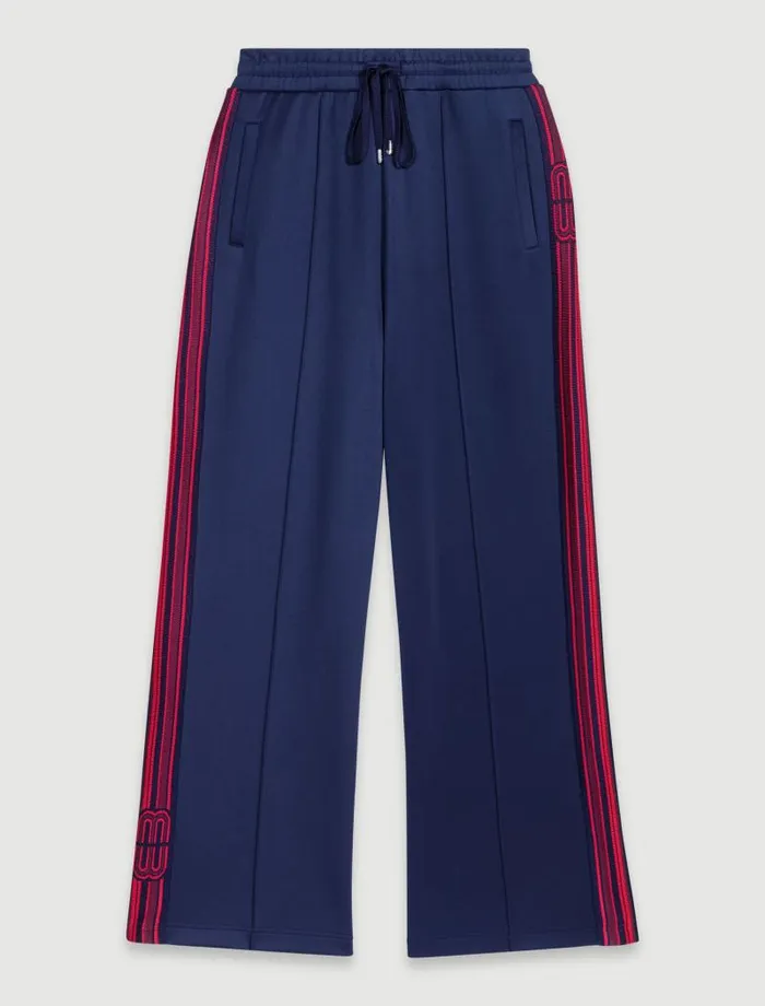 Maje Pants and Jeans Womens Striped Trousers Navy