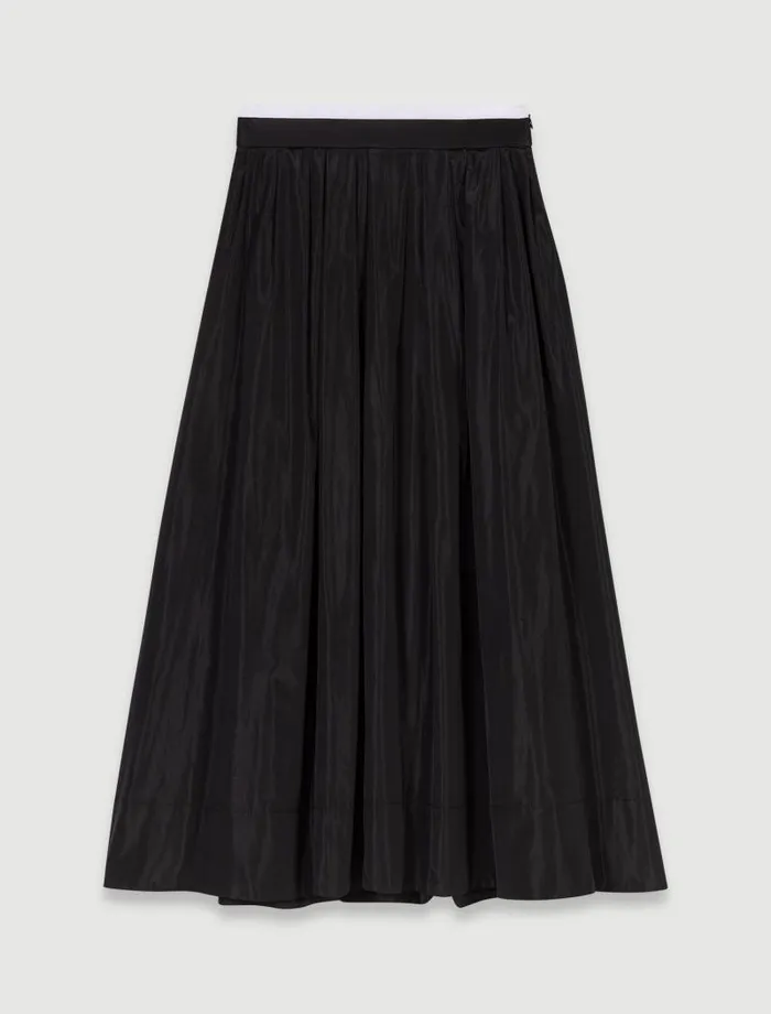 Maje Skirts and Shorts Womens Long Skirt With Contrast Waistband Black