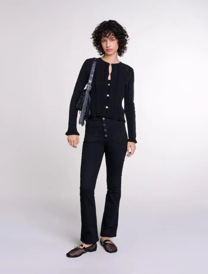 Maje Sweaters and Cardigans Womens 2in1 Cardigan Black