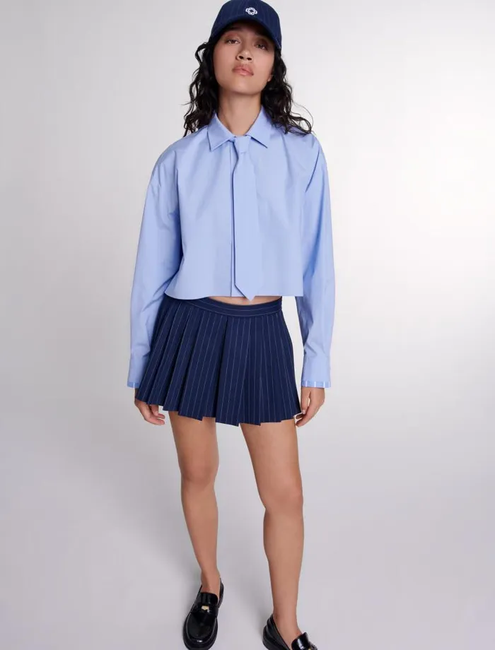 Maje Tops and Shirts Womens Shirt With Removable Tie Blue