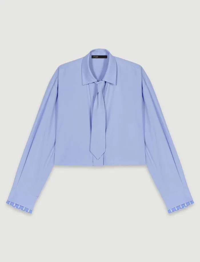 Maje Tops and Shirts Womens Shirt With Removable Tie Blue