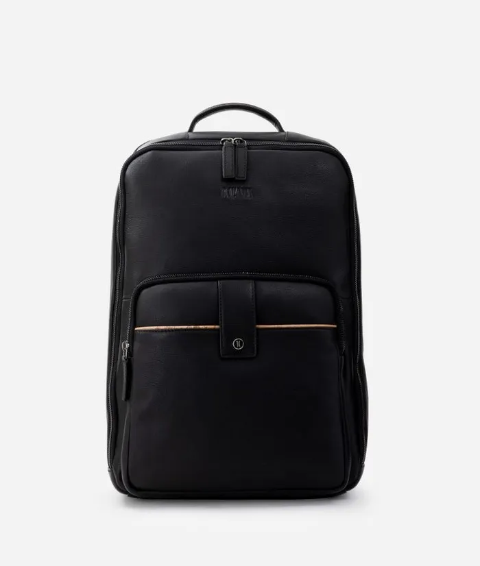 Man Backpacks and Belt Bags Alviero Martini Leather Business Backpack Black