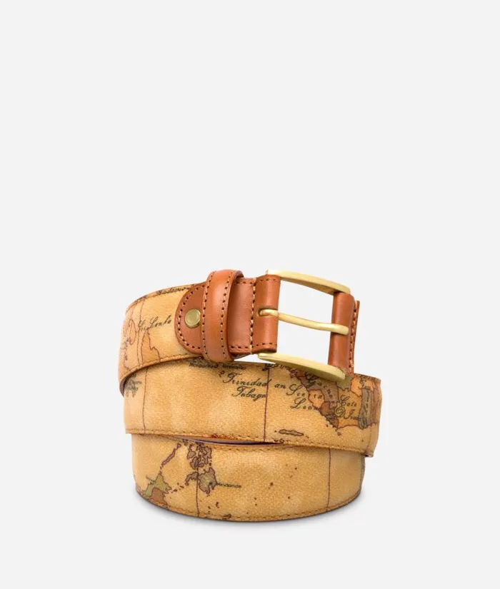 Man Belts Alviero Martini Geo Classic Belt With Logo Buckle