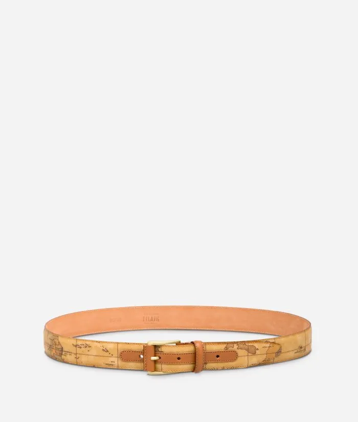 Man Belts Alviero Martini Geo Classic Belt With Logo Buckle