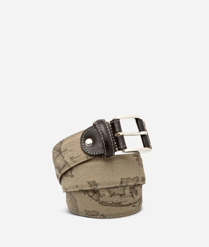 Man Belts Alviero Martini Geo Tortora Belt With Logo Buckle