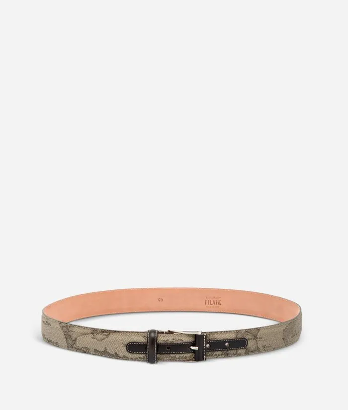 Man Belts Alviero Martini Geo Tortora Belt With Logo Buckle