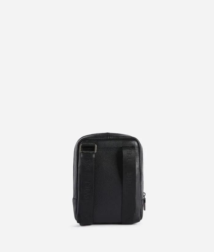 Man Crossbody and Messenger Bags Alviero Martini Beta Leather Small Crossbody Bag Black