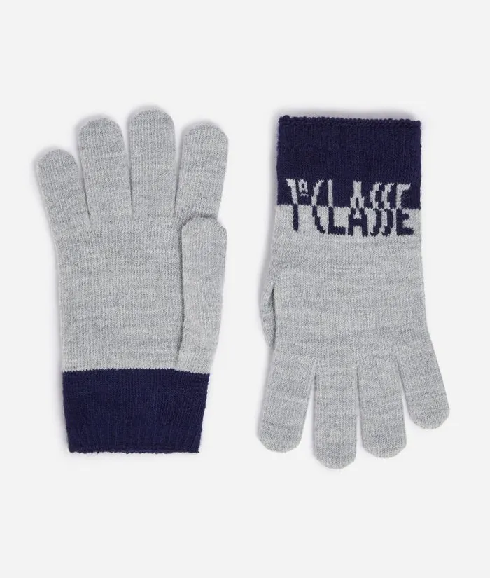 Man Scarves and Hats Alviero Martini TwoTone Gloves With 1 Classe Logo Sapphire Blue Man Scarves and Hats Alviero Martini TwoTone Gloves With 1 Classe Logo Sapphire Blue