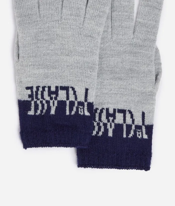 Man Scarves and Hats Alviero Martini TwoTone Gloves With 1 Classe Logo Sapphire Blue