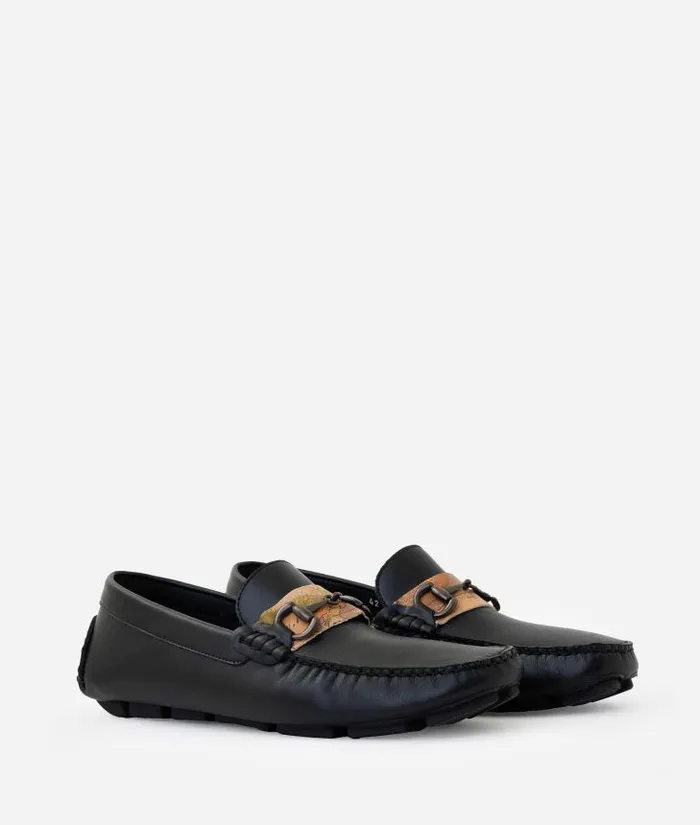 Man Sneakers and Ankle Boots Alviero Martini Smooth Leather Moccasins Black