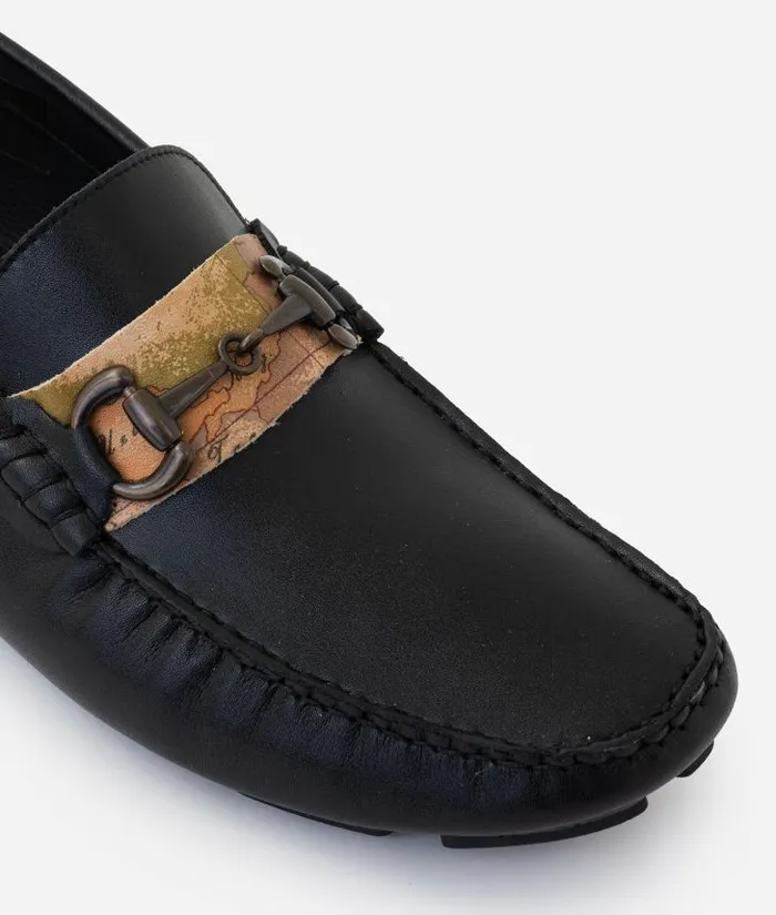 Man Sneakers and Ankle Boots Alviero Martini Smooth Leather Moccasins Black