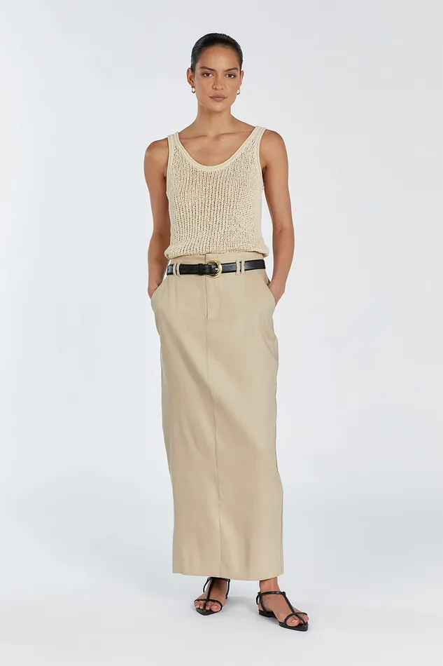 MARGOT WHEAT SCOOP KNIT TANK Women DISSH Knitted