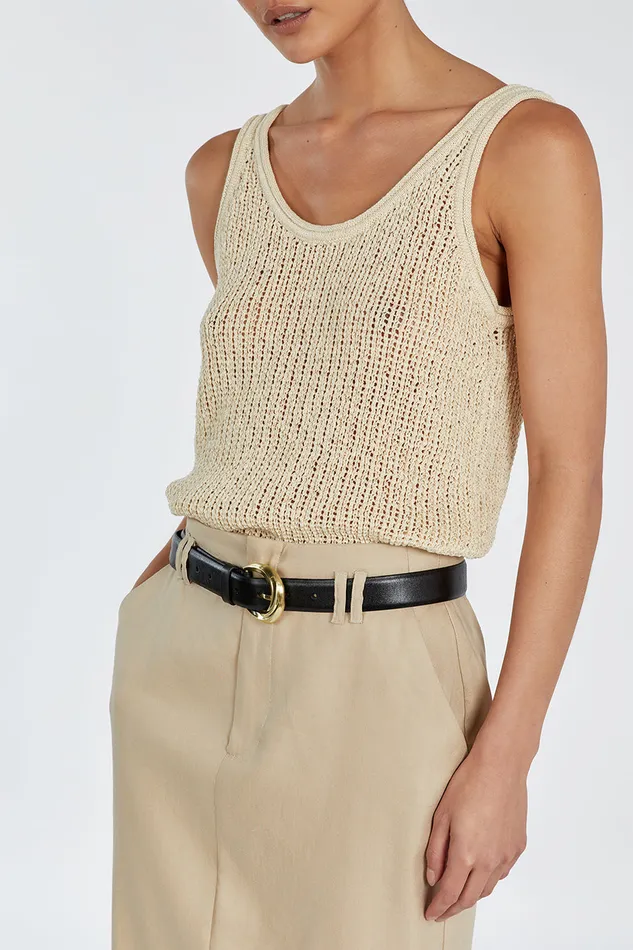 MARGOT WHEAT SCOOP KNIT TANK Women DISSH Knitted