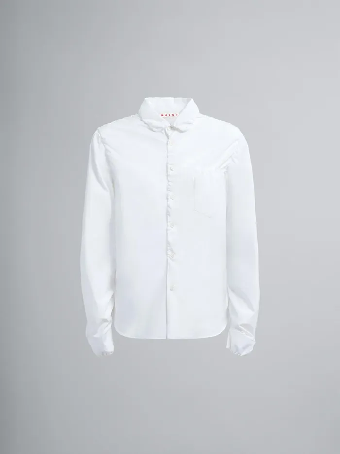 Marni Bio Poplin Shirt Lily White Womens Tops and Shirts
