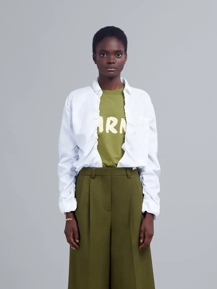Marni Bio Poplin Shirt Lily White Womens Tops and Shirts Marni Bio Poplin Shirt Lily White Womens Tops and Shirts