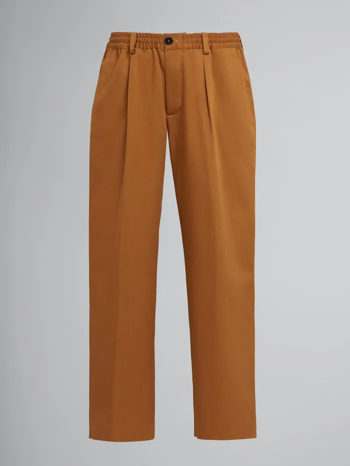 Marni Brown Cotton Gabardine Pants Caramel Mens Trousers