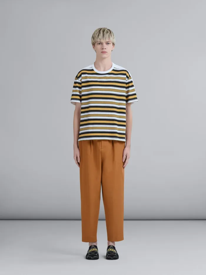 Marni Brown Cotton Gabardine Pants Caramel Mens Trousers Marni Brown Cotton Gabardine Pants Caramel Mens Trousers