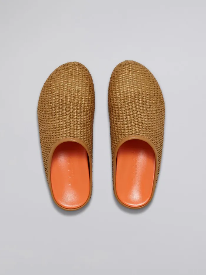 Marni Brown Raffia And Leather Fussbett Sabot Raw Siena Womens Flats Marni Brown Raffia And Leather Fussbett Sabot Raw Siena Womens Flats