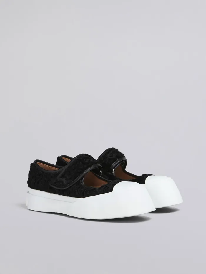 Marni Curly Fabric Pablo Maryjane Sneaker Black Womens Sneakers Marni Curly Fabric Pablo Maryjane Sneaker Black Womens Sneakers