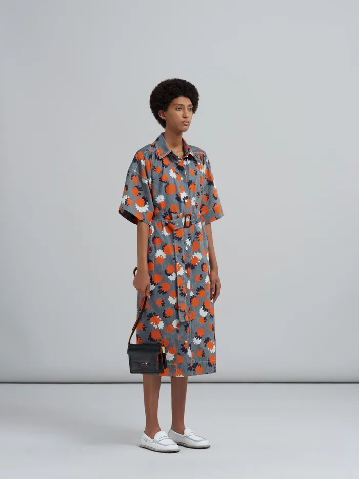 Marni Daisies Party Print Chambray Dress Opal Womens Dresses Marni Daisies Party Print Chambray Dress Opal Womens Dresses