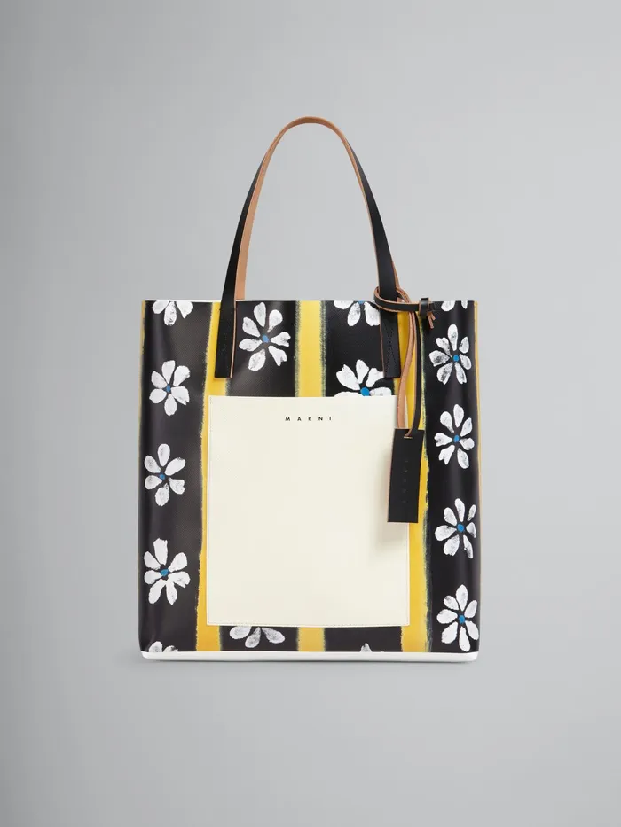 Marni Daisy Lane Print Shopping Bag Black Womens Shopping Bags