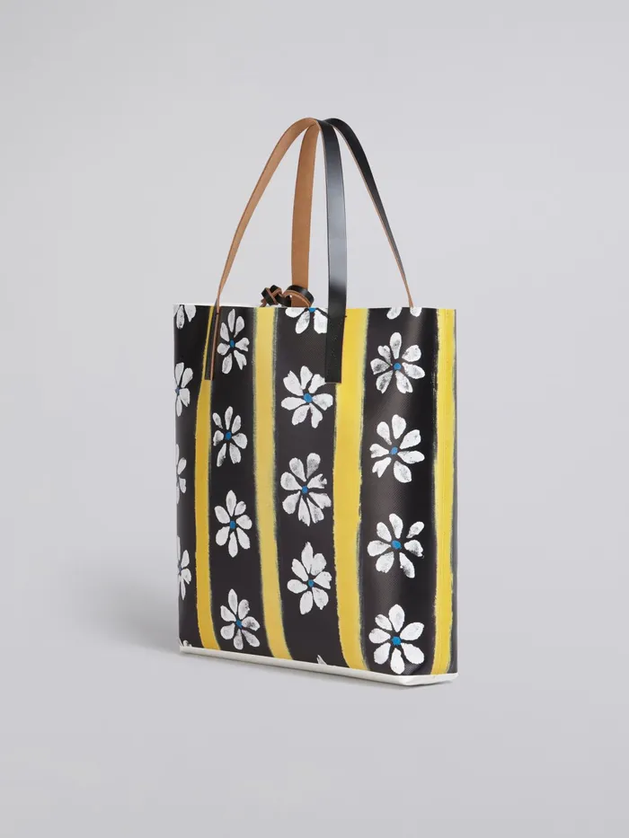 Marni Daisy Lane Print Shopping Bag Black Womens Shopping Bags Marni Daisy Lane Print Shopping Bag Black Womens Shopping Bags