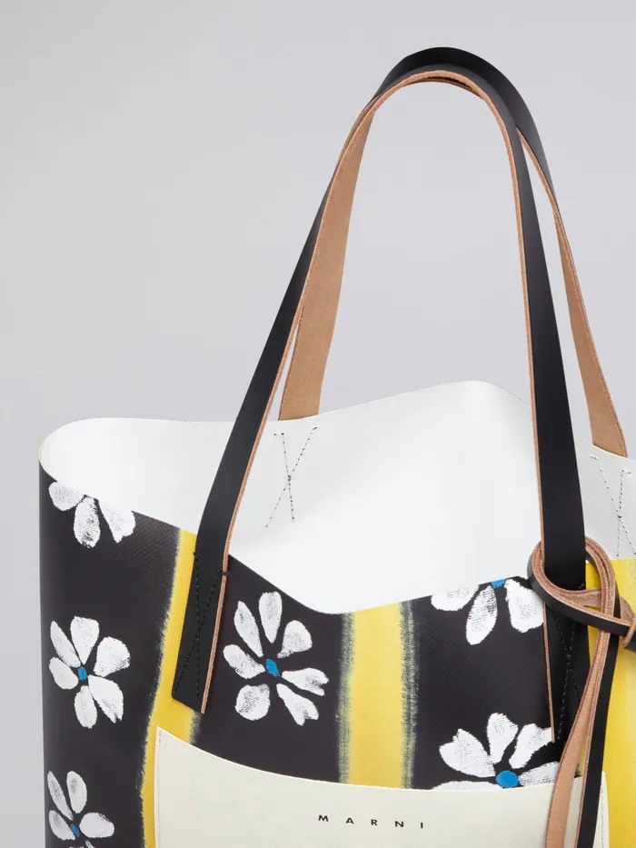 Marni Daisy Lane Print Shopping Bag Black Womens Shopping Bags Marni Daisy Lane Print Shopping Bag Black Womens Shopping Bags