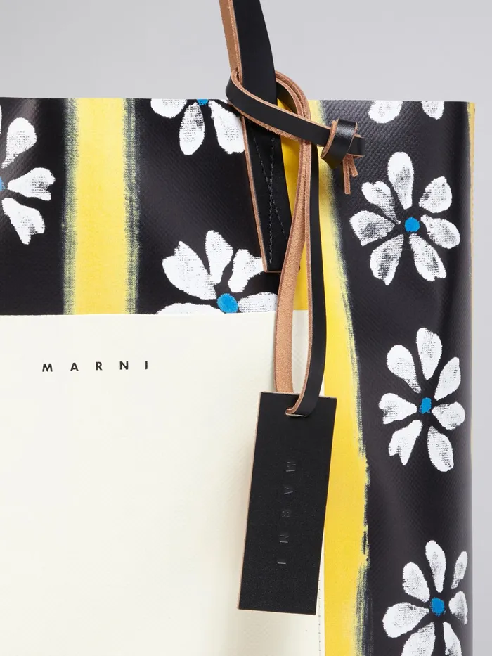 Marni Daisy Lane Print Shopping Bag Black Womens Shopping Bags Marni Daisy Lane Print Shopping Bag Black Womens Shopping Bags