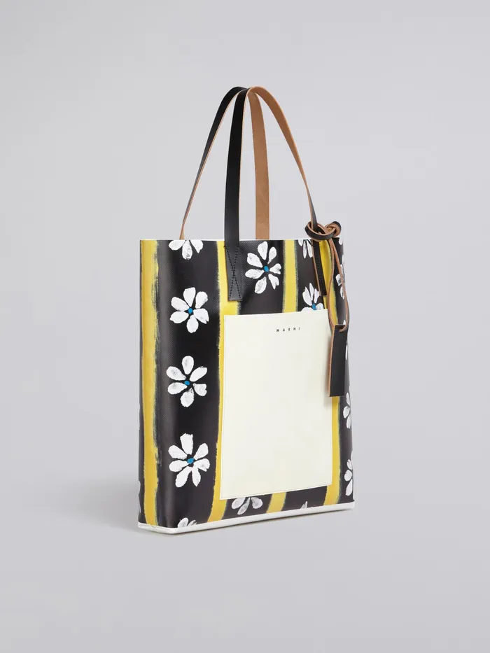 Marni Daisy Lane Print Shopping Bag Black Womens Shopping Bags Marni Daisy Lane Print Shopping Bag Black Womens Shopping Bags