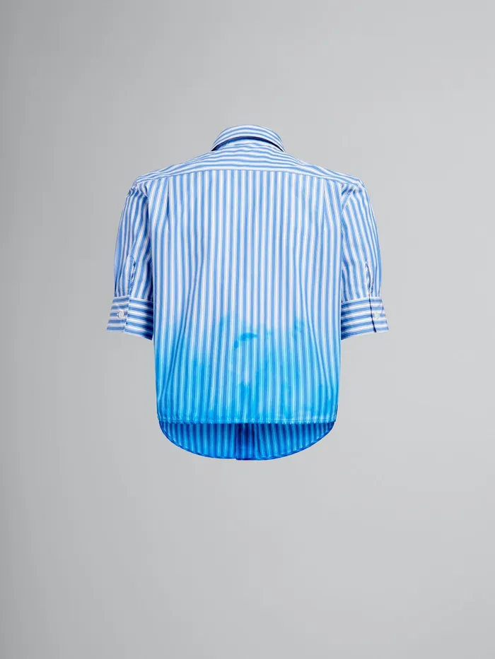 Marni Dipdyed Poplin Shirt Iris Blue Womens Tops and Shirts Marni Dipdyed Poplin Shirt Iris Blue Womens Tops and Shirts