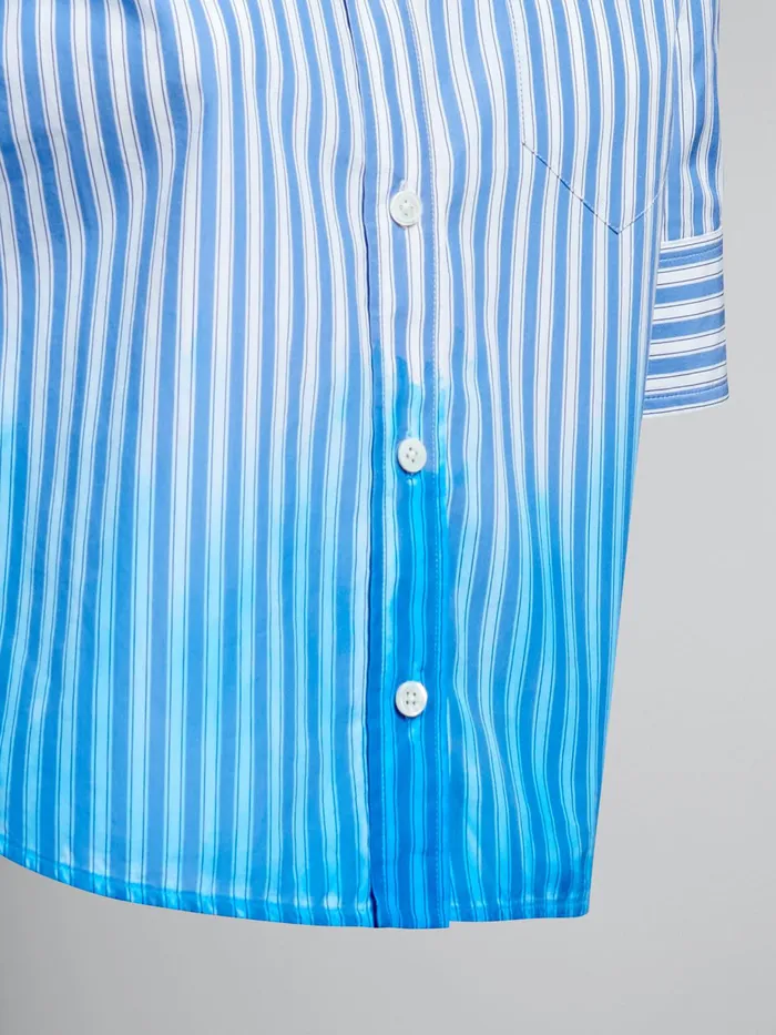 Marni Dipdyed Poplin Shirt Iris Blue Womens Tops and Shirts Marni Dipdyed Poplin Shirt Iris Blue Womens Tops and Shirts