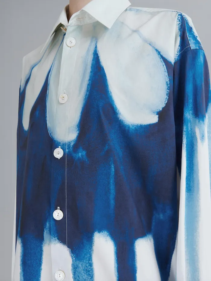 Marni Dripping Daisy Poplin Chemisier Dress Royal Womens Dresses Marni Dripping Daisy Poplin Chemisier Dress Royal Womens Dresses