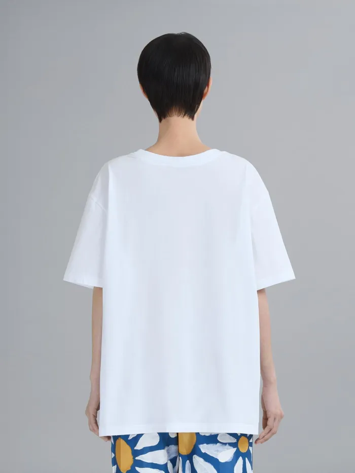 Marni Dripping Logo Jersey Tshirt Bluette Womens Sweatshirts and TShirts Marni Dripping Logo Jersey Tshirt Bluette Womens Sweatshirts and TShirts
