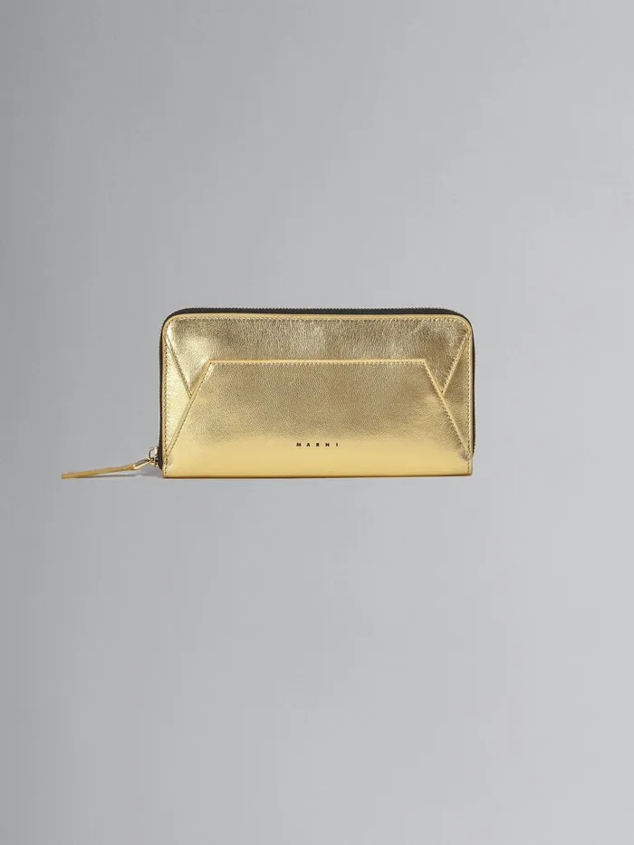Marni Gold Metallic Leather Ziparound Wallet Gold Sand Womens Wallets and Small Leather Goods Marni Gold Metallic Leather Ziparound Wallet Gold Sand Womens Wallets and Small Leather Goods