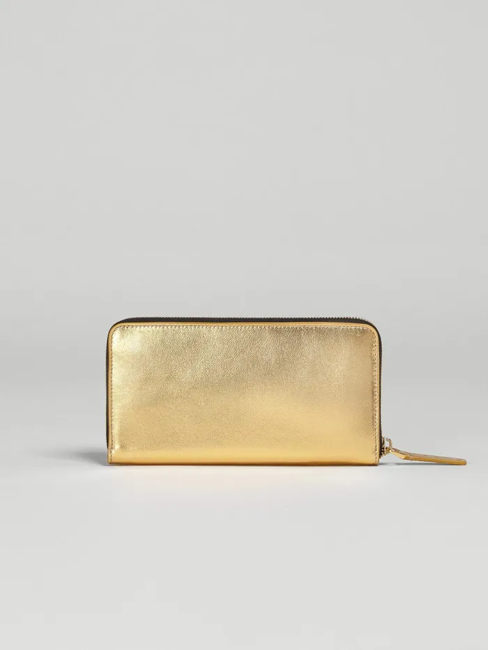 Marni Gold Metallic Leather Ziparound Wallet Gold Sand Womens Wallets and Small Leather Goods Marni Gold Metallic Leather Ziparound Wallet Gold Sand Womens Wallets and Small Leather Goods
