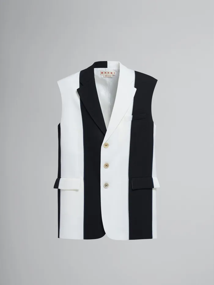 Marni Grain De Poudre Wool Vest Black Womens Coats and Jackets
