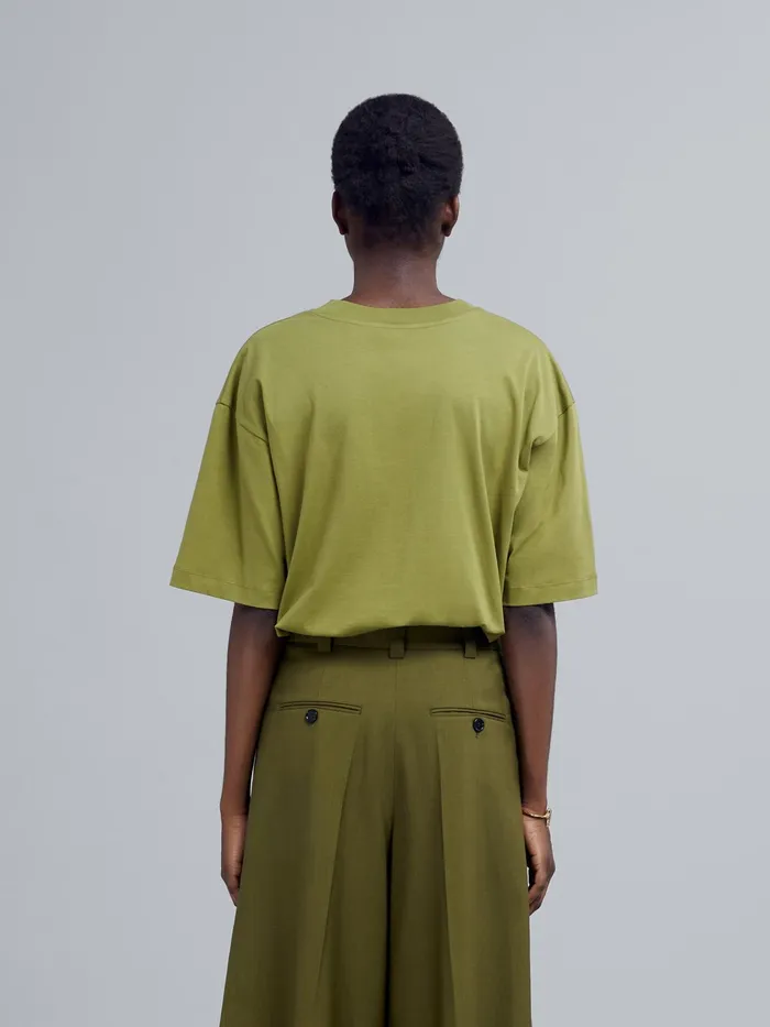 Marni Green Logo Print Bio Jersey Tshirt Dusty Olive Womens Sweatshirts and TShirts Marni Green Logo Print Bio Jersey Tshirt Dusty Olive Womens Sweatshirts and TShirts