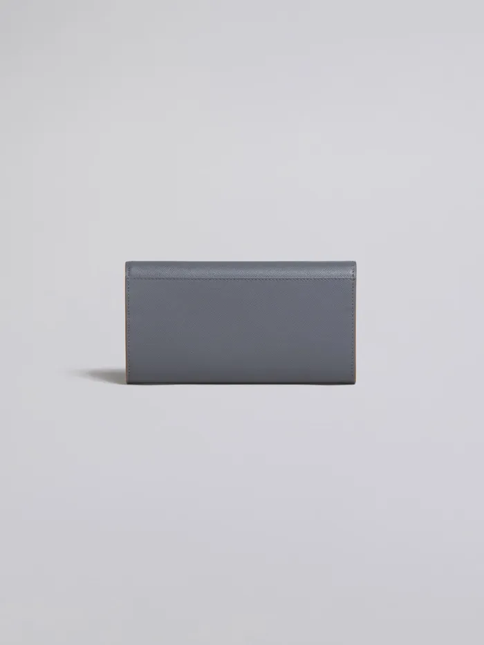 Marni Grey Saffiano Leather Continental Wallet Sky Womens Wallets and Small Leather Goods Marni Grey Saffiano Leather Continental Wallet Sky Womens Wallets and Small Leather Goods