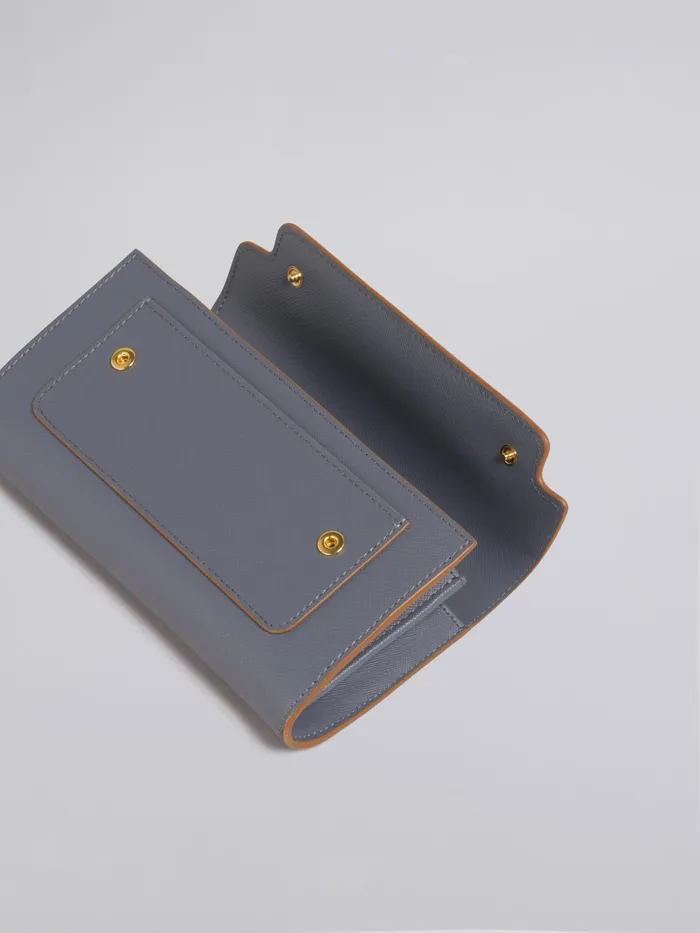 Marni Grey Saffiano Leather Continental Wallet Sky Womens Wallets and Small Leather Goods Marni Grey Saffiano Leather Continental Wallet Sky Womens Wallets and Small Leather Goods