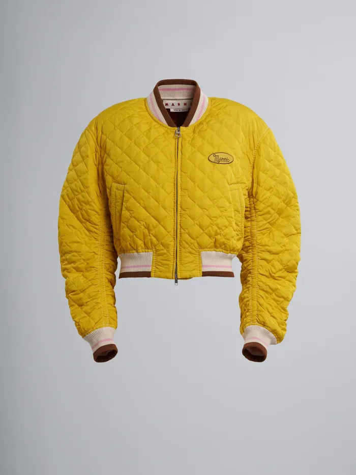 Marni Lightweight Nylon Bomber Jacket Acid Womens Coats and Jackets