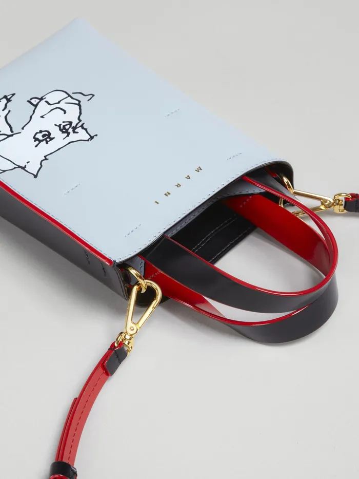 Marni Museo Nano Bag In Tiger Print Leather Sky Womens Shopping Bags Marni Museo Nano Bag In Tiger Print Leather Sky Womens Shopping Bags