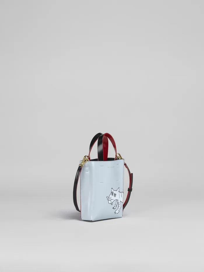 Marni Museo Nano Bag In Tiger Print Leather Sky Womens Shopping Bags Marni Museo Nano Bag In Tiger Print Leather Sky Womens Shopping Bags