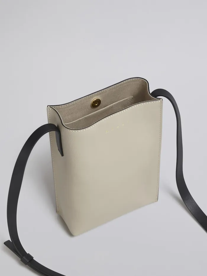 Marni Museo Soft Nano Bag In Beige And Burgundy Leather Light Camel Womens Crossbody Bags Marni Museo Soft Nano Bag In Beige And Burgundy Leather Light Camel Womens Crossbody Bags