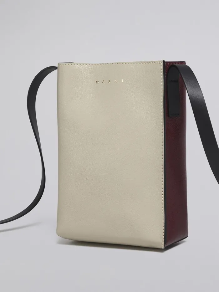Marni Museo Soft Nano Bag In Beige And Burgundy Leather Light Camel Womens Crossbody Bags Marni Museo Soft Nano Bag In Beige And Burgundy Leather Light Camel Womens Crossbody Bags