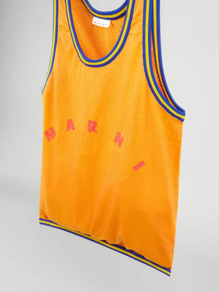 Marni Ochre Basket Tank Top Shopping Bag In Tech Fabric Carrot Mens Shoulder Bags Marni Ochre Basket Tank Top Shopping Bag In Tech Fabric Carrot Mens Shoulder Bags