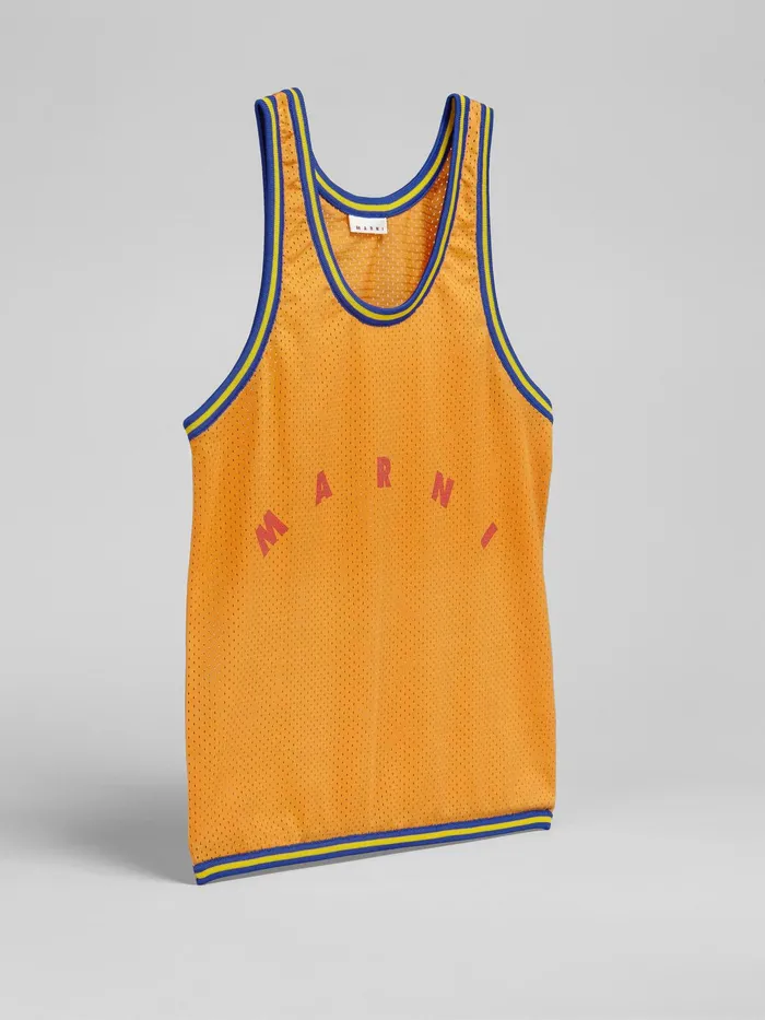 Marni Ochre Basket Tank Top Shopping Bag In Tech Fabric Carrot Mens Shoulder Bags Marni Ochre Basket Tank Top Shopping Bag In Tech Fabric Carrot Mens Shoulder Bags