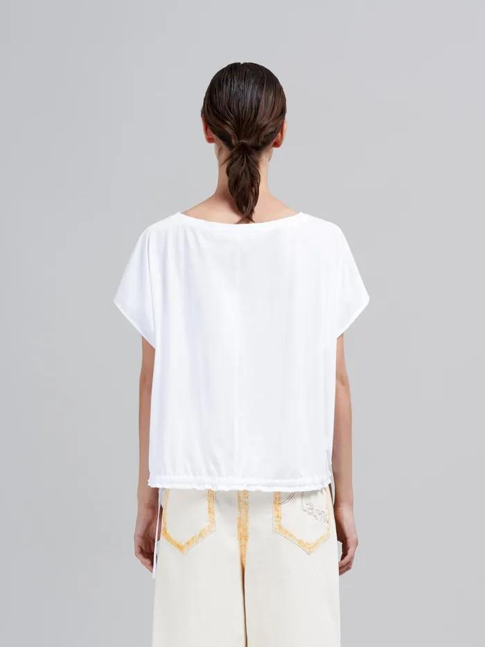 Marni Pansies Print Bio Jersey Tshirt Lily White Womens Sweatshirts and TShirts Marni Pansies Print Bio Jersey Tshirt Lily White Womens Sweatshirts and TShirts