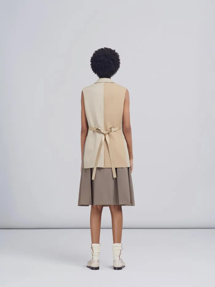 Marni Tropical Wool Vest Soft Beige Womens Coats and Jackets Marni Tropical Wool Vest Soft Beige Womens Coats and Jackets