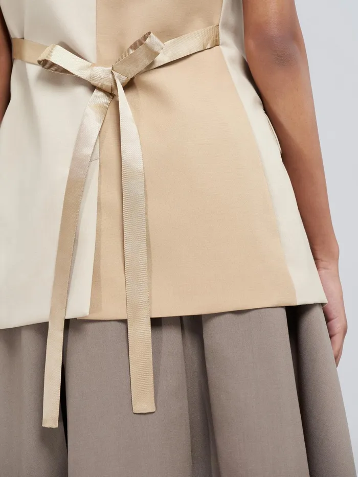 Marni Tropical Wool Vest Soft Beige Womens Coats and Jackets Marni Tropical Wool Vest Soft Beige Womens Coats and Jackets